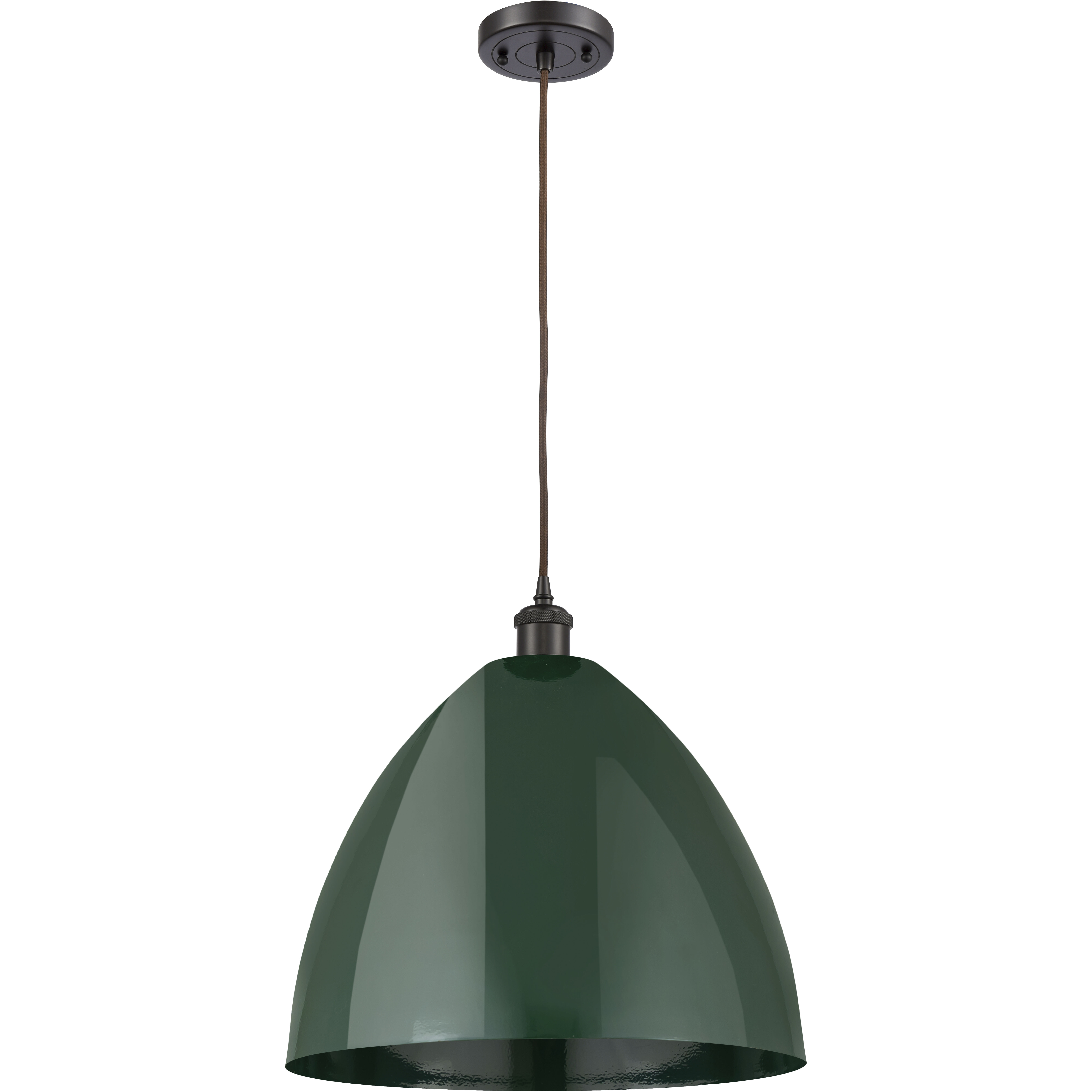 Ballston Plymouth Dome 1 Light 16 inch Oil Rubbed Bronze Mini Pendant Ceiling Light in Matte Green