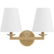 Karnes 2 Light 16 inch Aged Brass Wall Mount Wall Light
