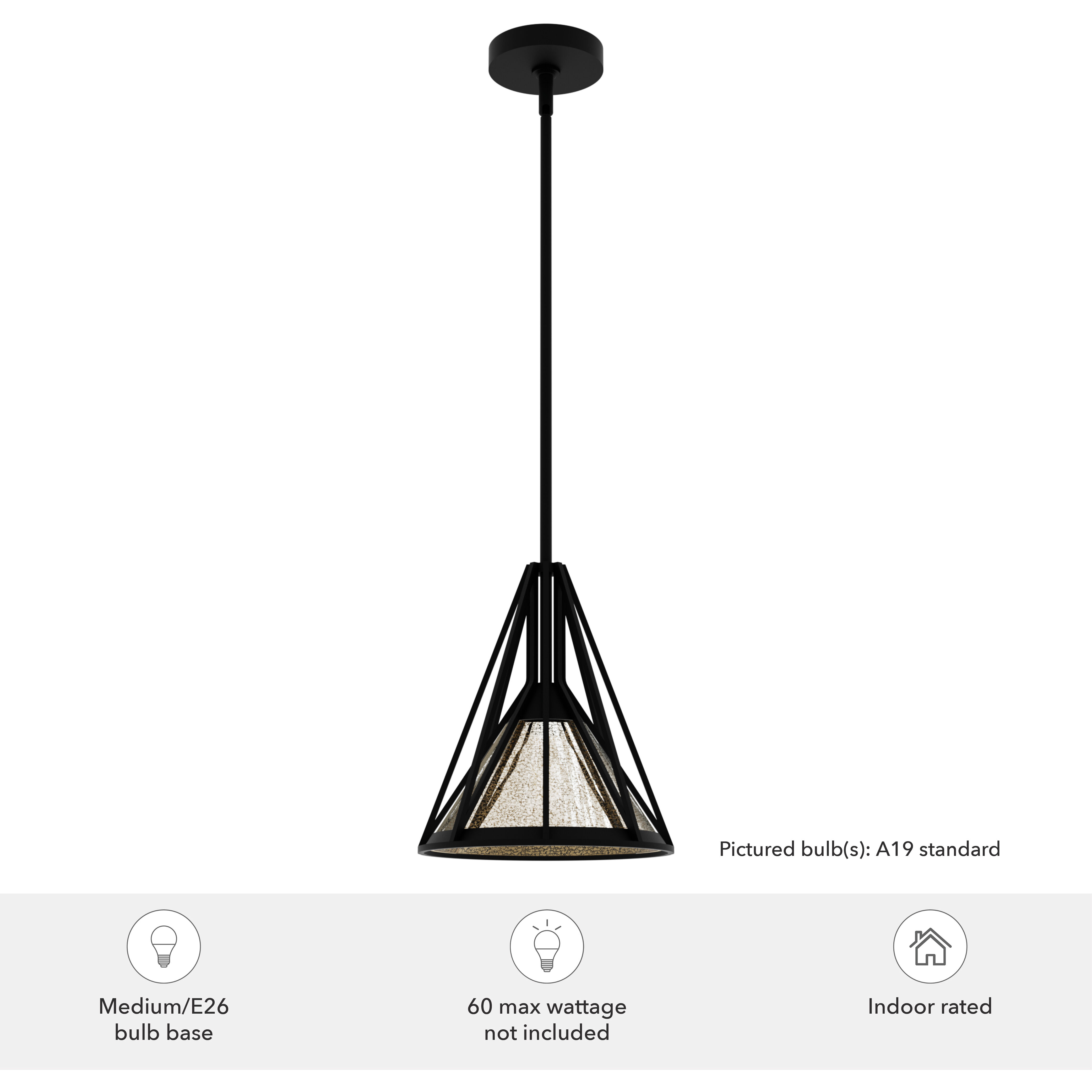 Rafner 1 Light 10.25 inch Natural Black Iron Pendant Ceiling Light