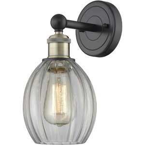 Eaton 1 Light 5.5 inch Black Antique Brass and Clear Sconce Wall Light