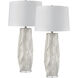 Parker 37.5 inch 150 watt Gloss White Glazed with Clear Table Lamp Portable Light, Set of 2