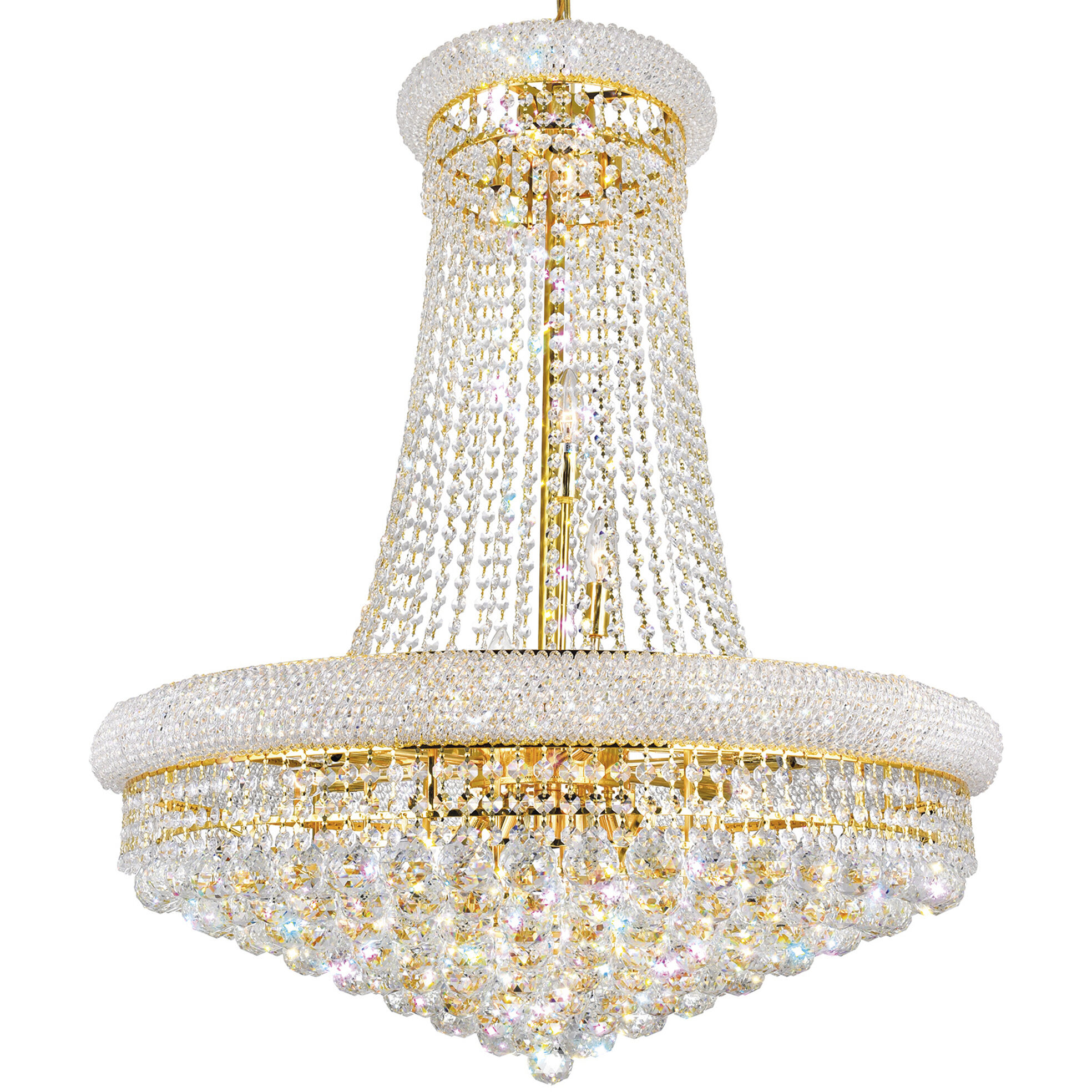 Empire 18 Light 28 inch Gold Down Chandelier Ceiling Light