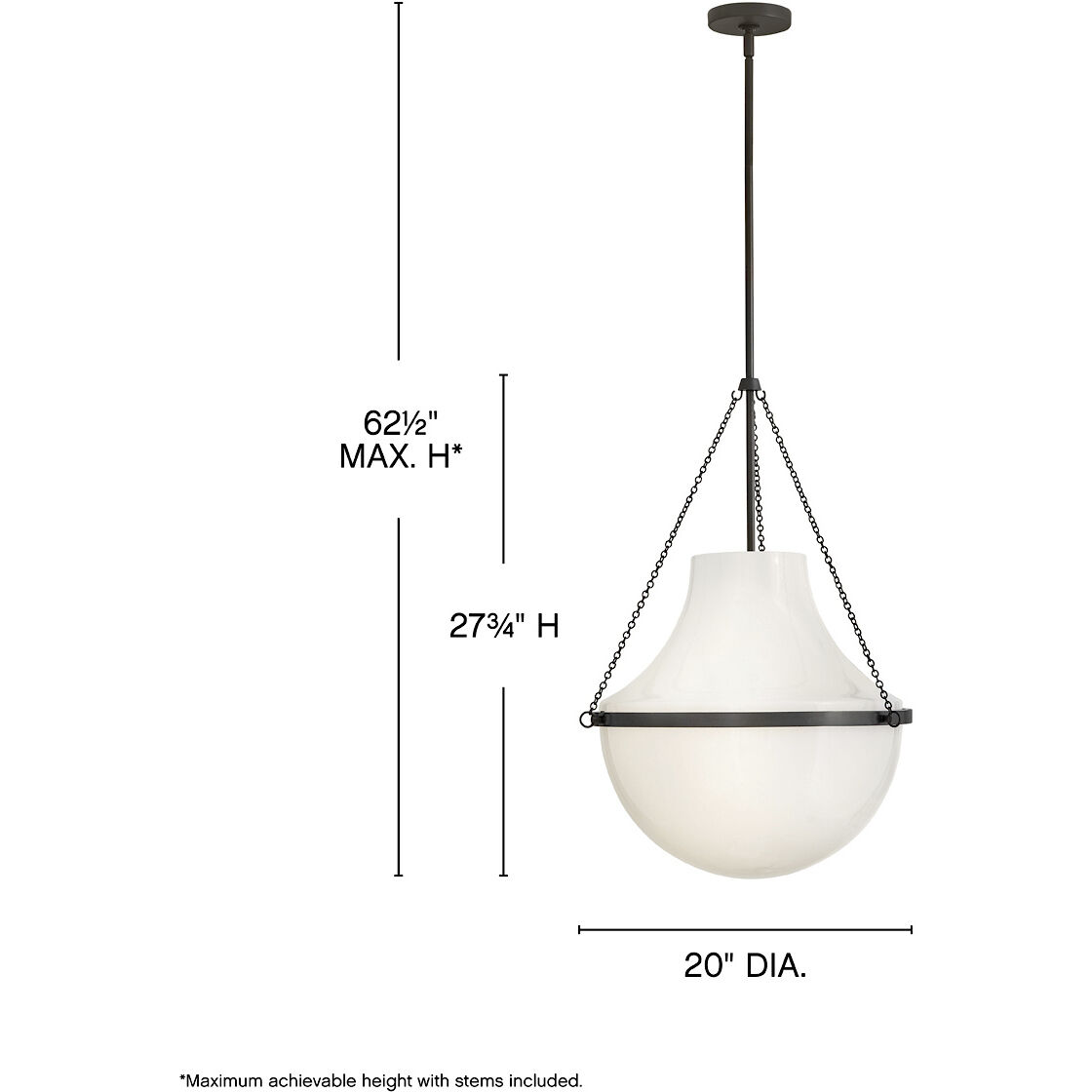 Collins 1 Light 20 inch Black Oxide Chandelier Ceiling Light