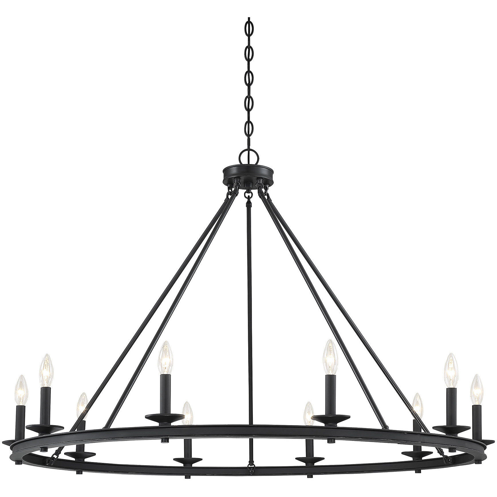 Middleton 10 Light 45 inch Matte Black Chandelier Ceiling Light, Essentials