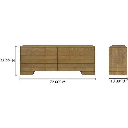Gia Brown Dresser, 6 Drawer