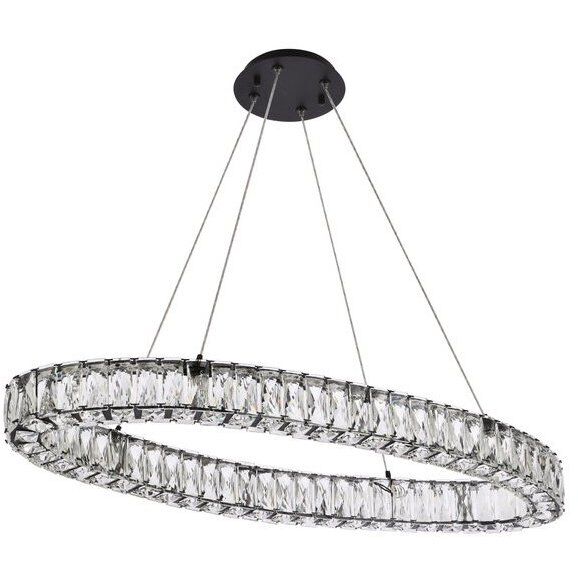 Monroe 1 Light 36 inch Black Pendant Ceiling Light