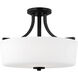 Kemal 3 Light 16 inch Midnight Black Semi-Flush Mount Ceiling Light