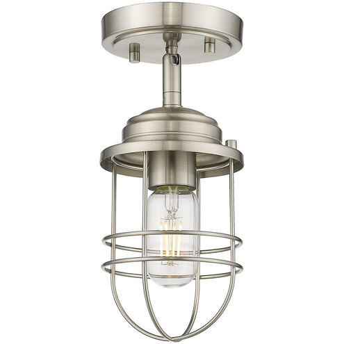 Seaport 1 Light 5 inch Pewter Semi-flush Ceiling Light