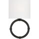 Ogden 1 Light 8 inch Brushed Black Iron Sconce Wall Light