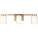 Drew & Jonathan Holden 3 Light 23.38 inch Satin Brass Bath Vanity Wall Light in LED