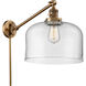 X-Large Bell 12 inch 60.00 watt Brushed Brass Swing Arm Wall Light, Franklin Restoration