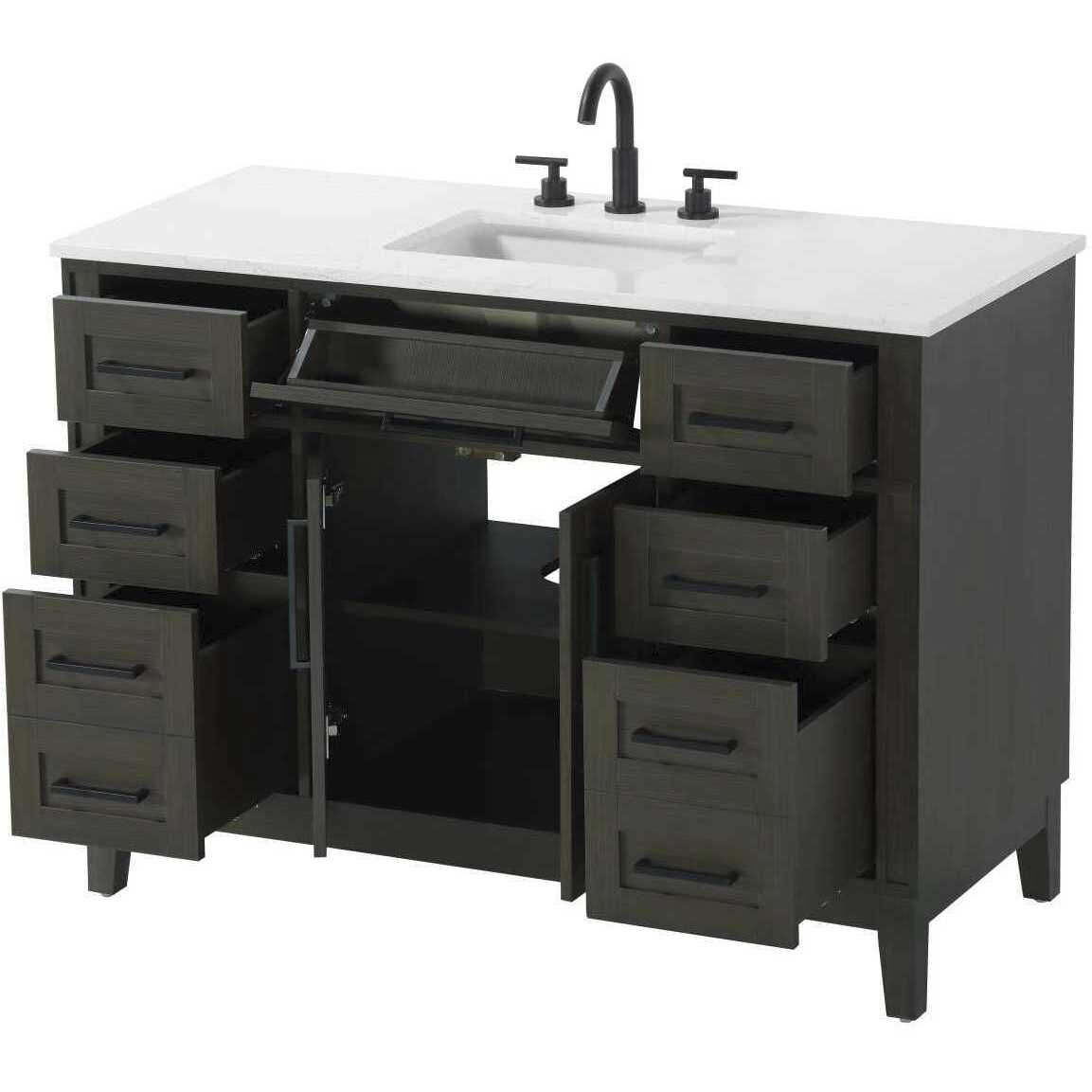 Virginia 48 X 35 inch Mocha Brown Bathroom Vanity Cabinet