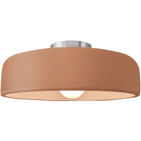 Radiance LED 16 inch Adobe and Brushed Nickel Semi Flush Ceiling Light