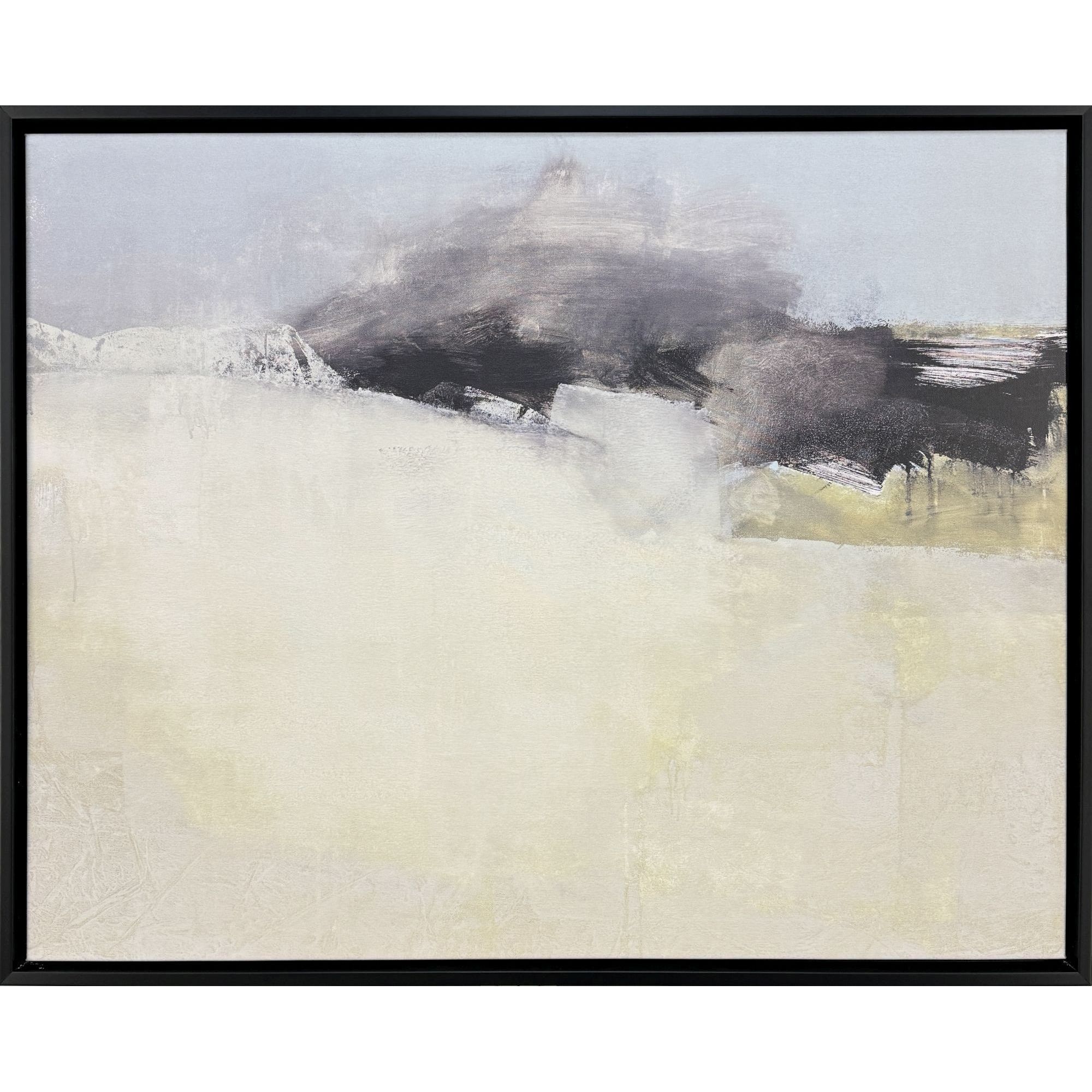 Echoes and Memory Beige and Blue and Black and Multi Canvas