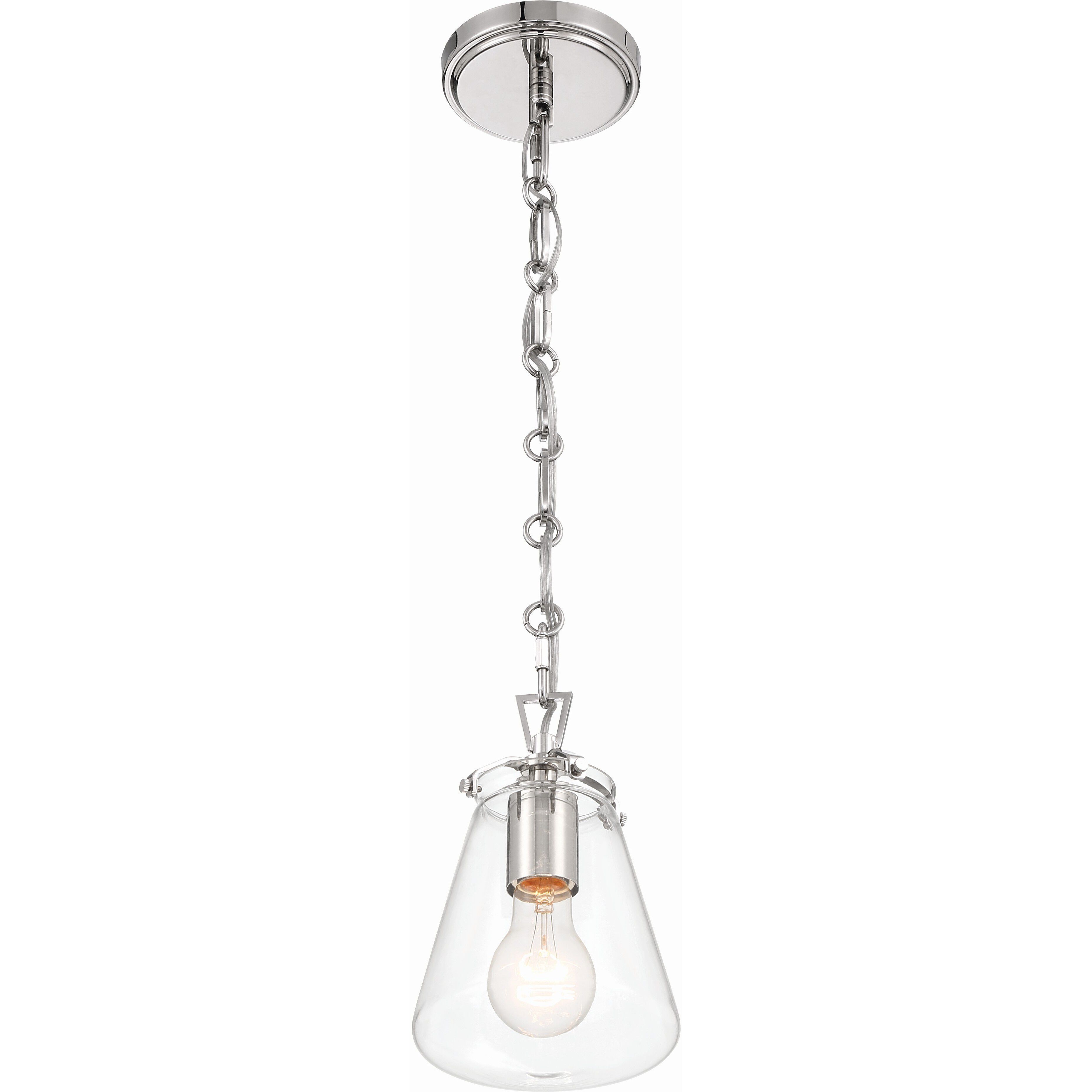 Voss 1 Light 5.75 inch Polished Nickel Mini Pendant Ceiling Light