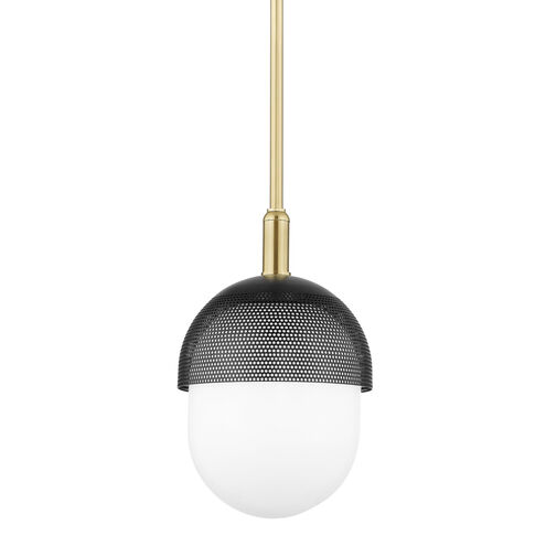 Nyack 1 Light 9 inch Aged Brass / Black Pendant Ceiling Light