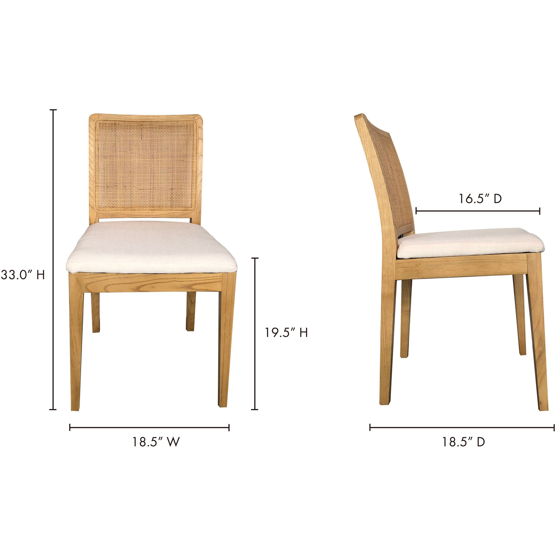 Orville Natural Dining Chair, Set of 2