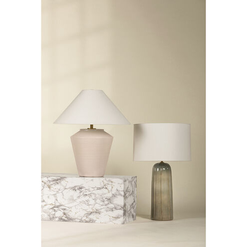 Rachie 23 inch 15.00 watt Aged Brass and Ceramic Whitewash Terracotta Table Lamp Portable Light