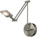 Reilly 28 inch 4.8 watt Brushed Nickel Swingarm Sconce Wall Light