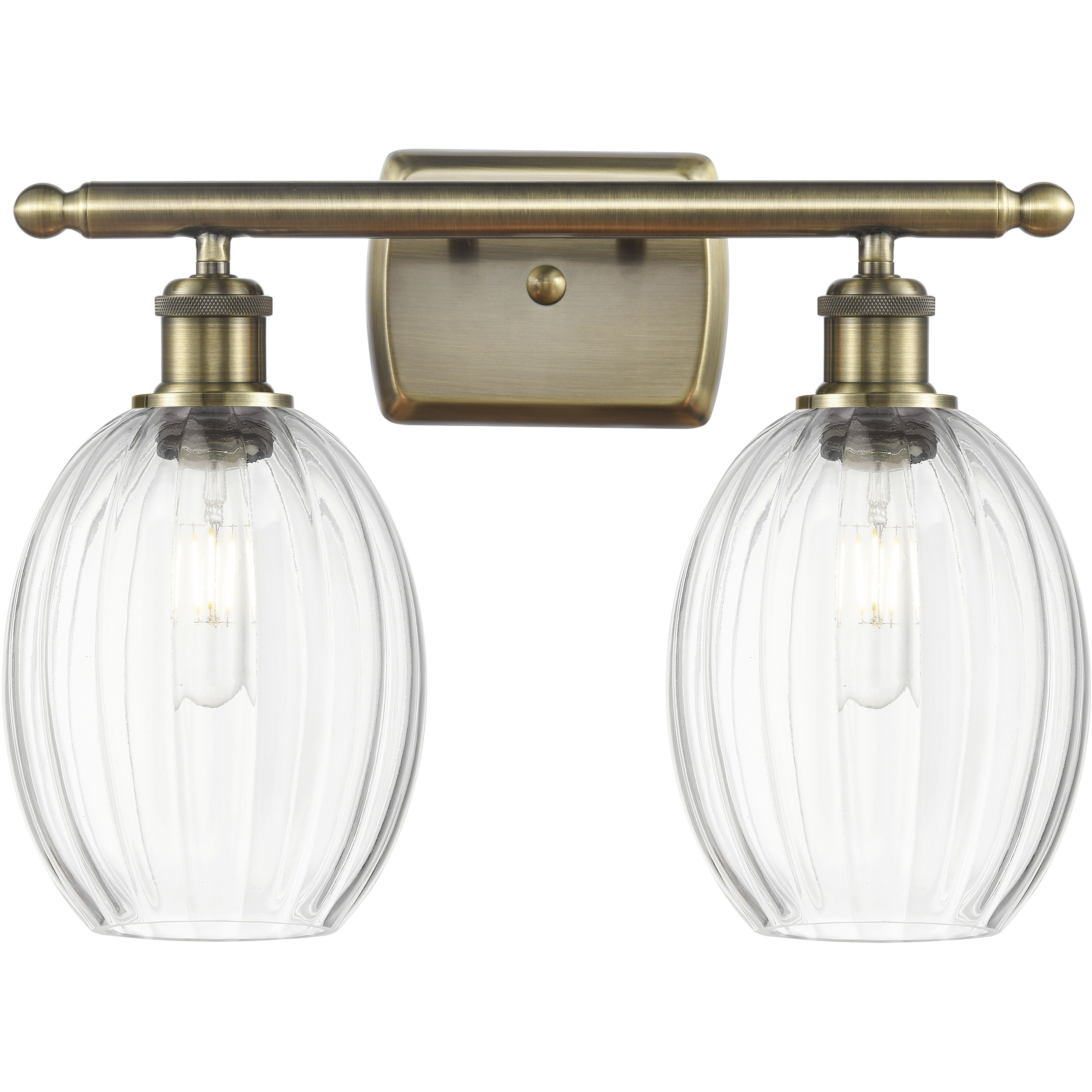 Ballston Preston 2 Light 16.25 inch Antique Brass Bath Vanity Light Wall Light in Clear