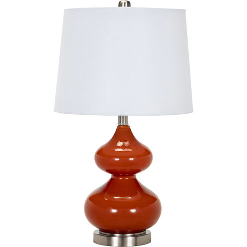 Foligno 24 inch 100 watt Nickel Table Lamp Portable Light