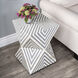 Anais and Grey Bone Inlay Side Table in Gray and White