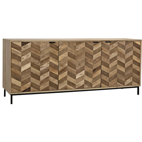 Herringbone 76.5 X 20 inch Matte Black Sideboard