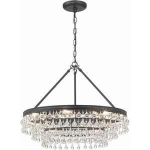 Calypso 6 Light 25 inch Matte Black Chandelier Ceiling Light