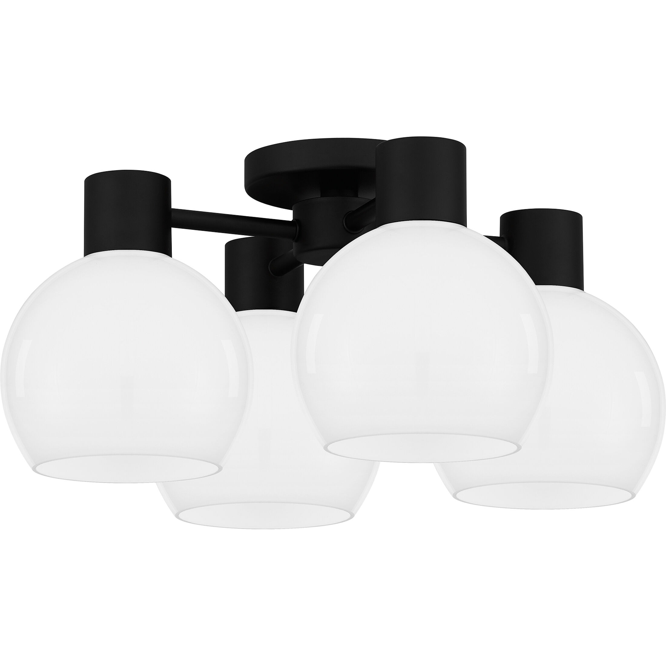Donahue 4 Light 18 inch Matte Black Semi-Flush Mount Ceiling Light