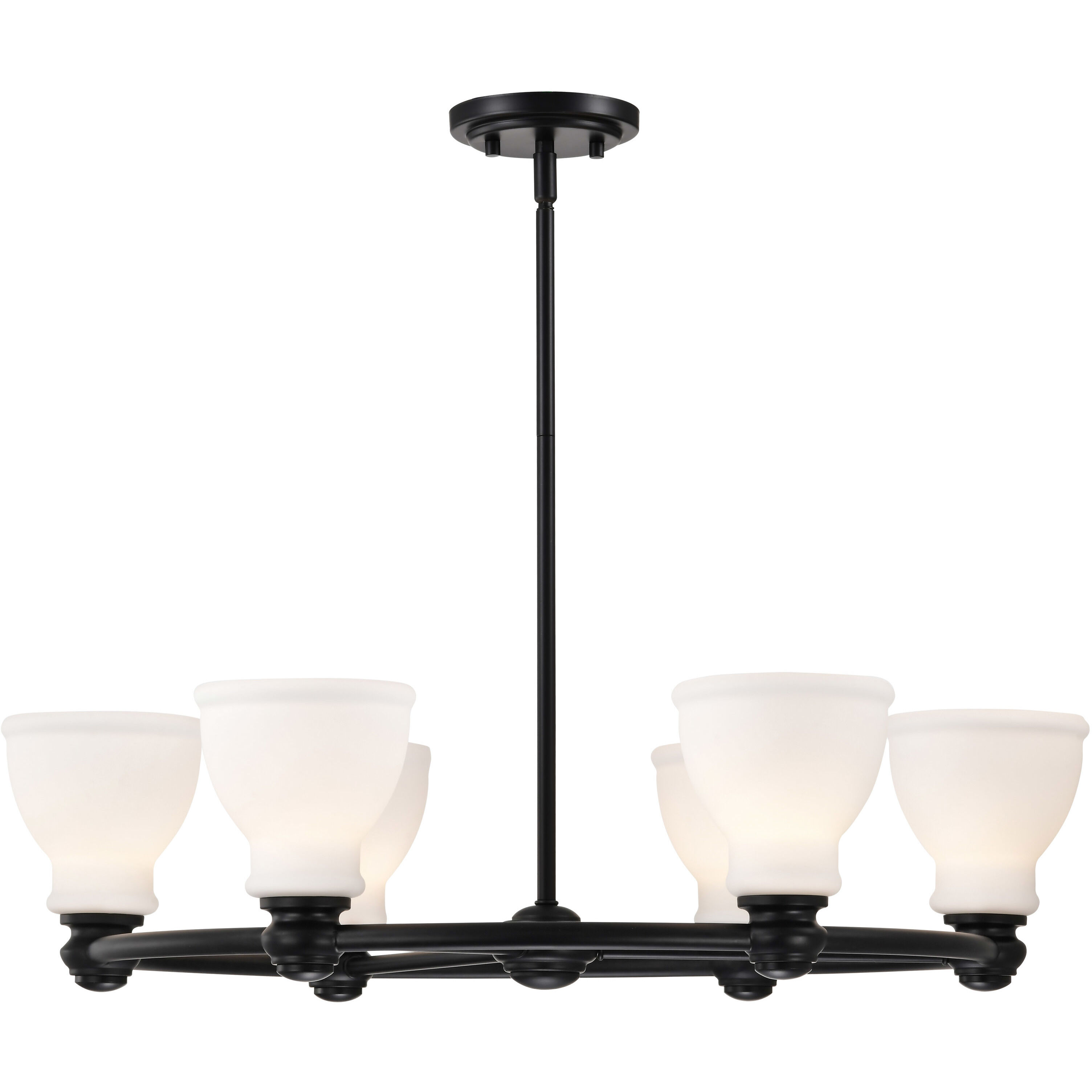 Russel 6 Light 28 inch Matte Black Chandelier Ceiling Light