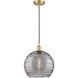 Edison Athens Deco Swirl 1 Light 13.75 inch Satin Gold Cord Hung Pendant Ceiling Light