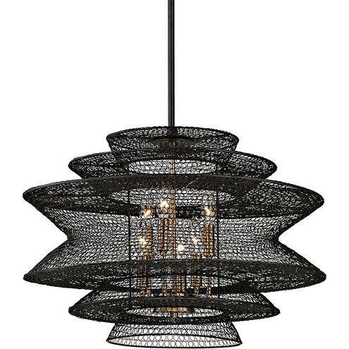 Kokoro 6 Light 23 inch Soft Black Chandelier Ceiling Light