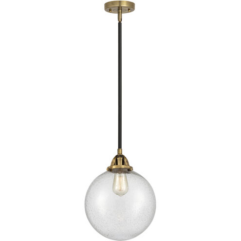 Nouveau 2 Beacon LED 10 inch Black Antique Brass Mini Pendant Ceiling Light in Seedy