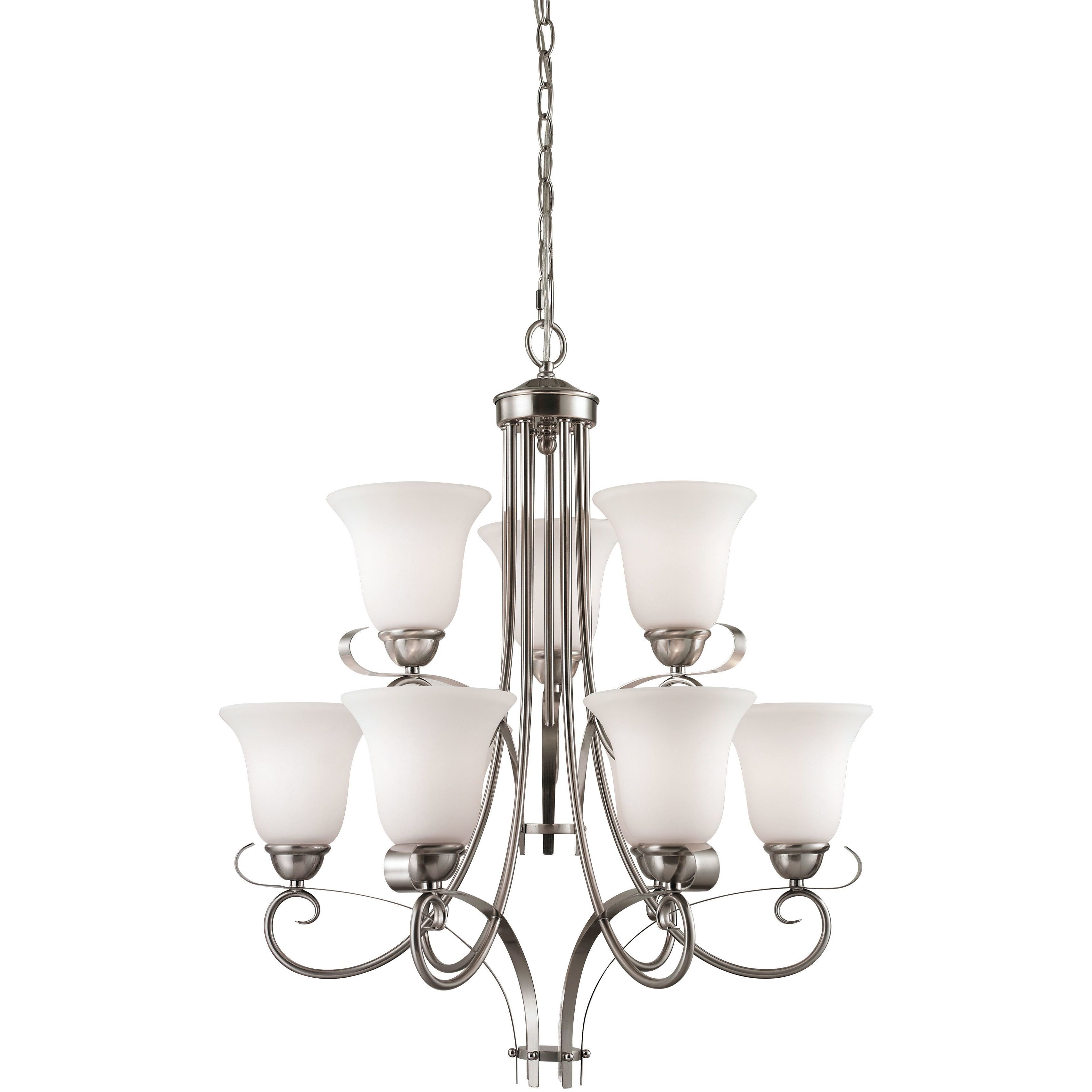 Brighton 9 Light 25 inch Brushed Nickel Chandelier Ceiling Light