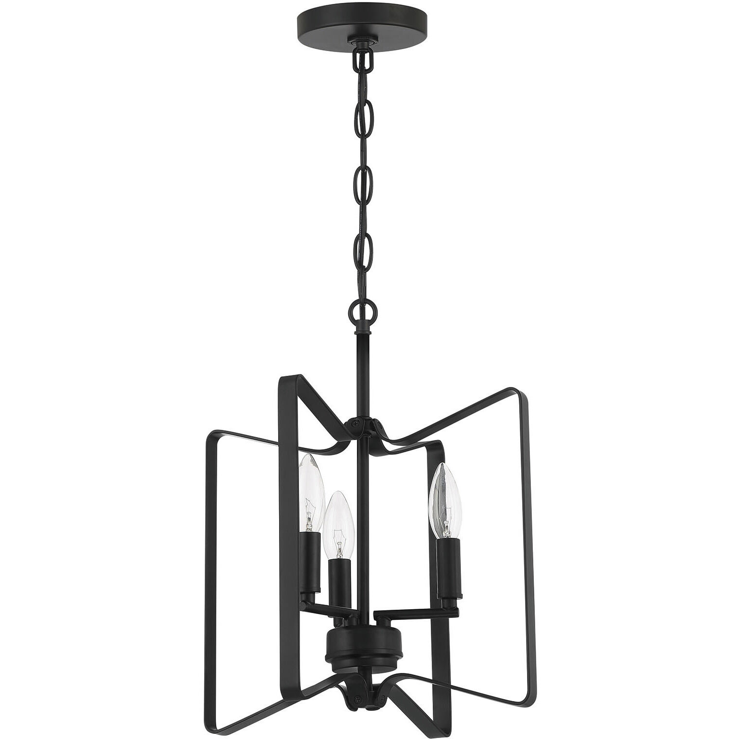 Shayna 3 Light 13 inch Flat Black Convertible Semi Flush Ceiling Light