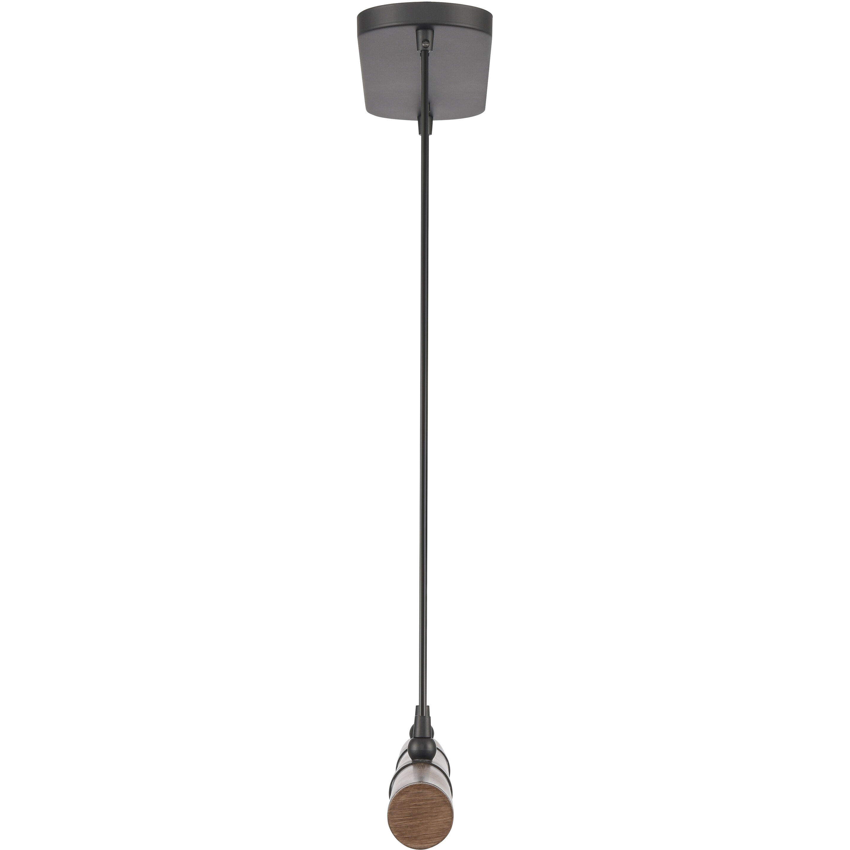 Wyatt LED 40.5 inch Matte Black with Walnut Linear Chandelier Ceiling Light