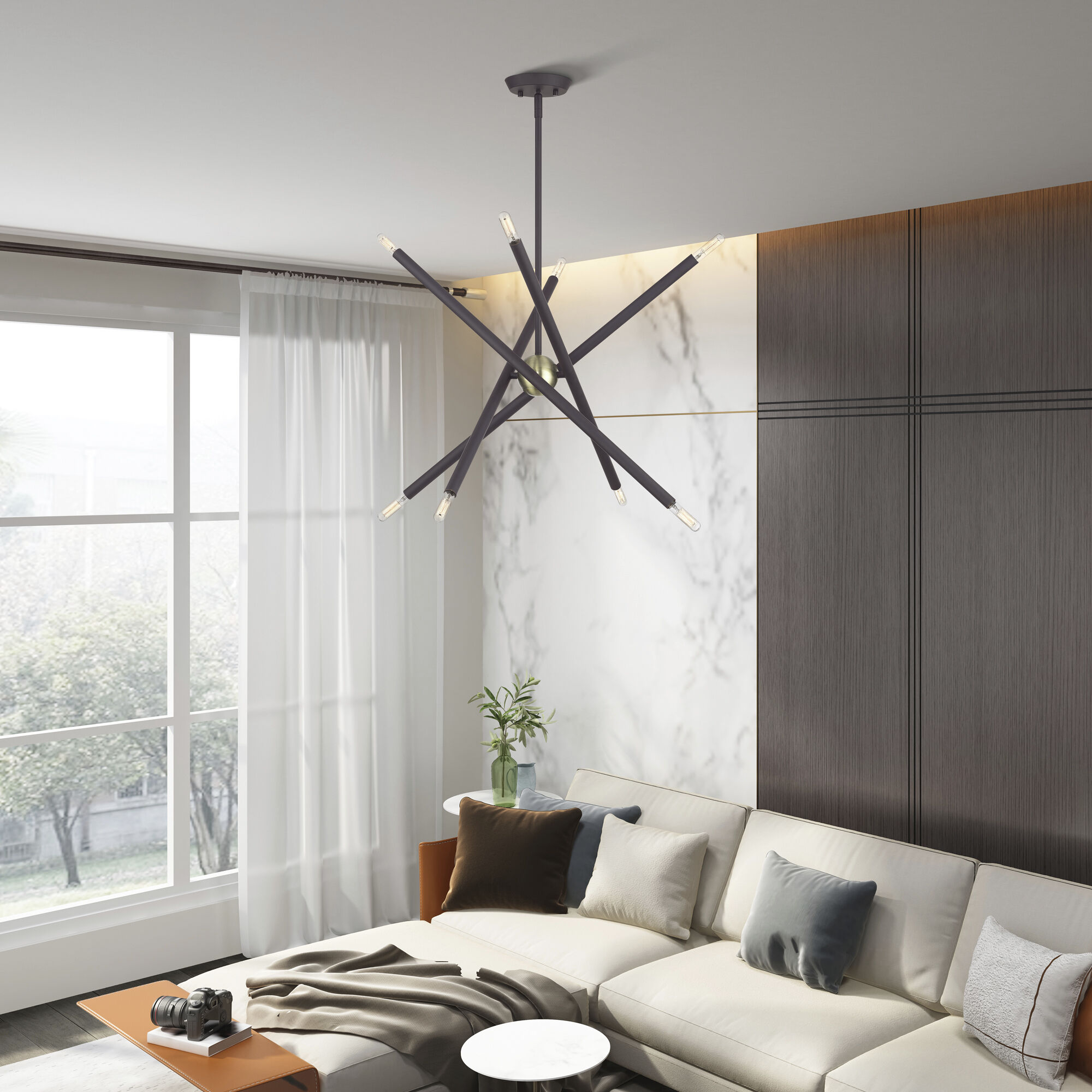 Soho 8 Light 24 inch Bronze with Antique Brass Accents Chandelier Ceiling Light