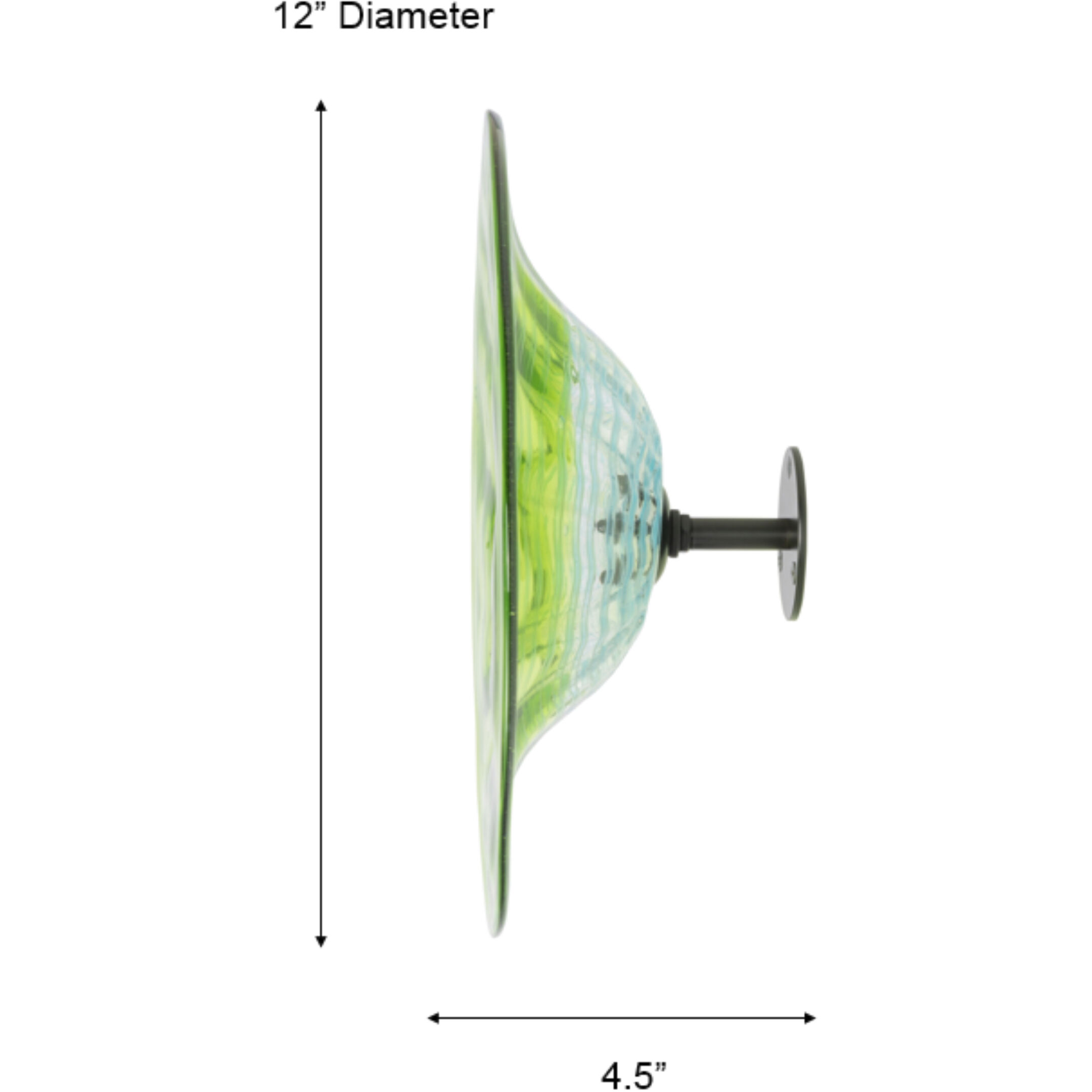 Pollena Green Art Glass Wall Decor