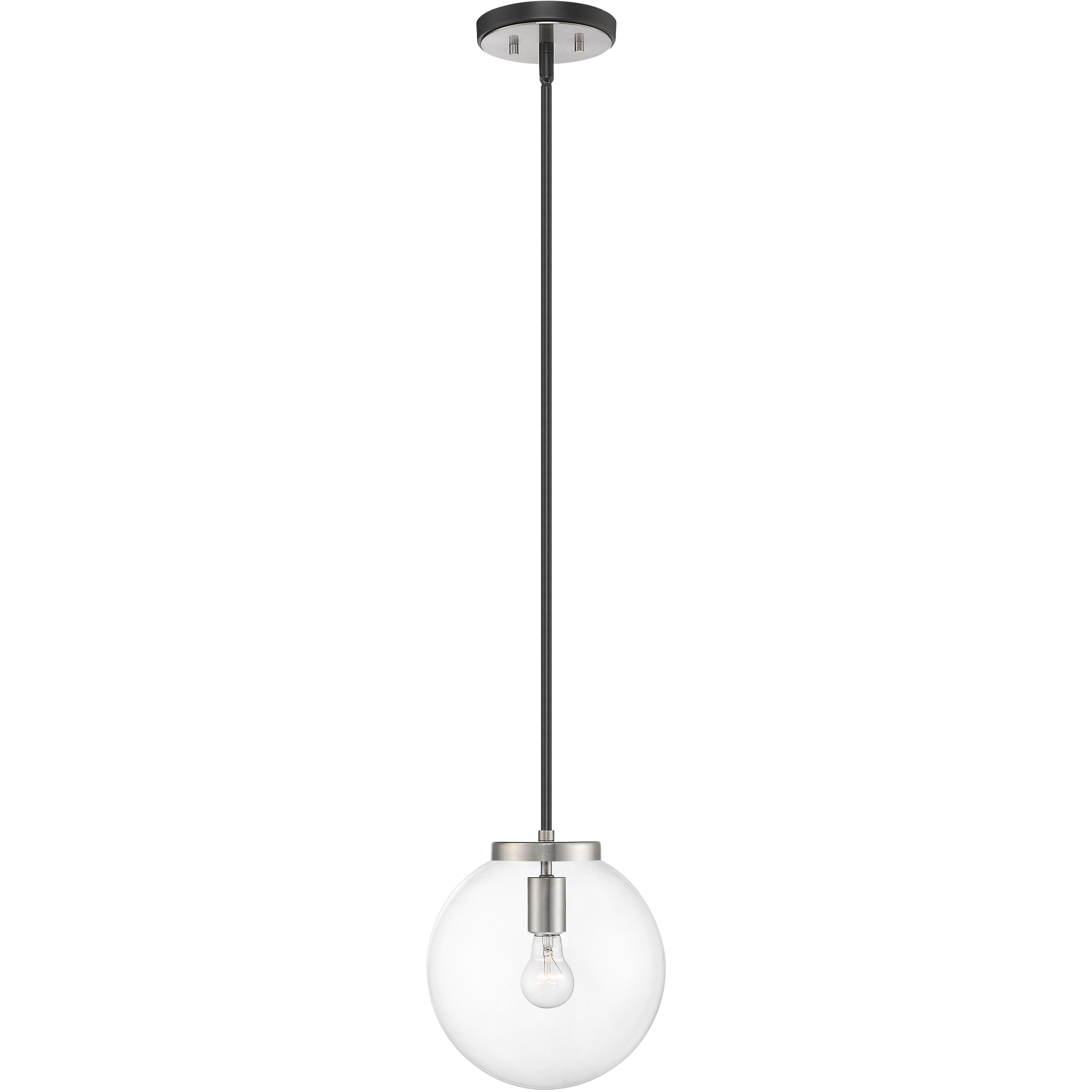 Parsons 1 Light 10 inch Matte Black and Brushed Nickel Pendant Ceiling Light