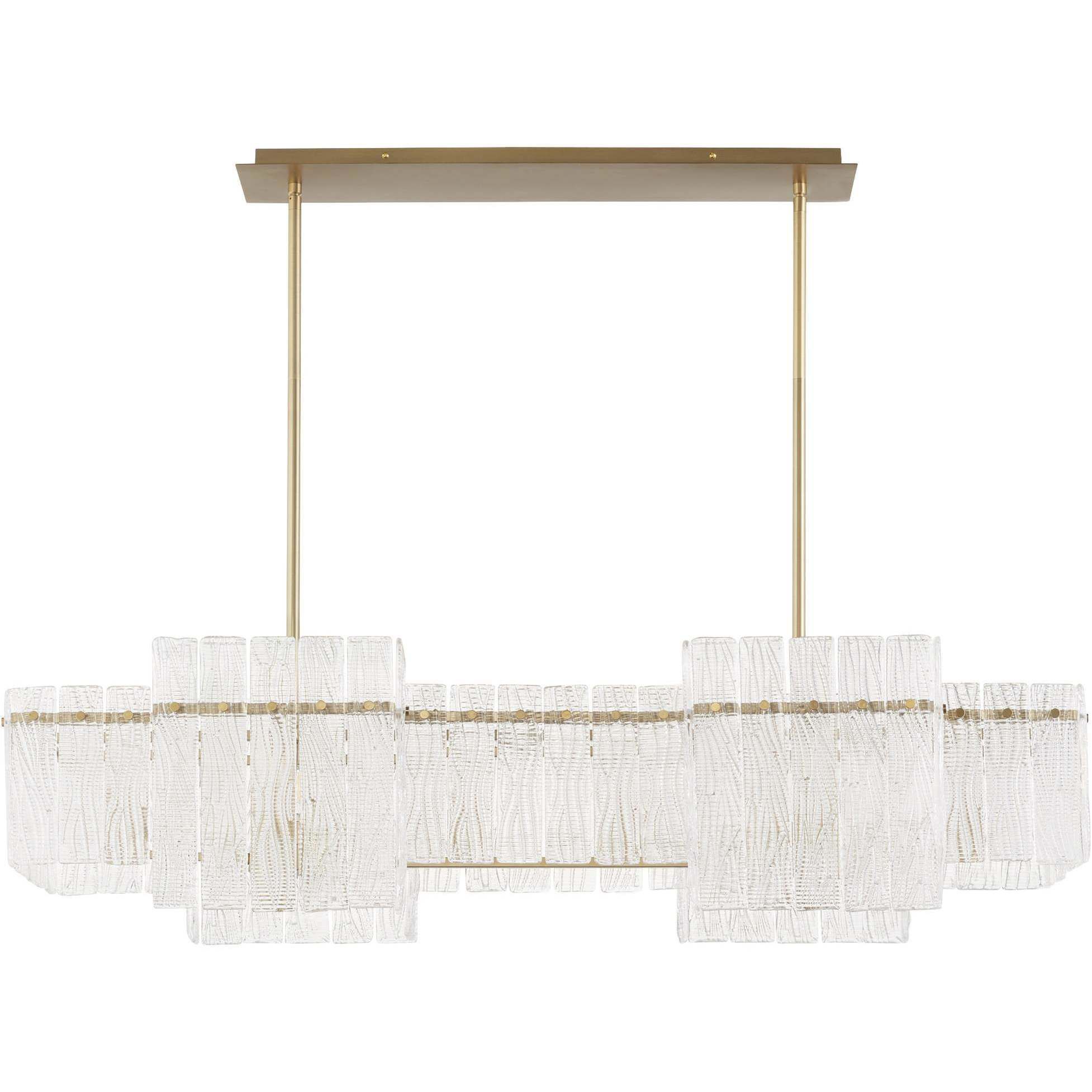 Othello 8 Light 47 inch Aged Brass Linear Chandelier Ceiling Light