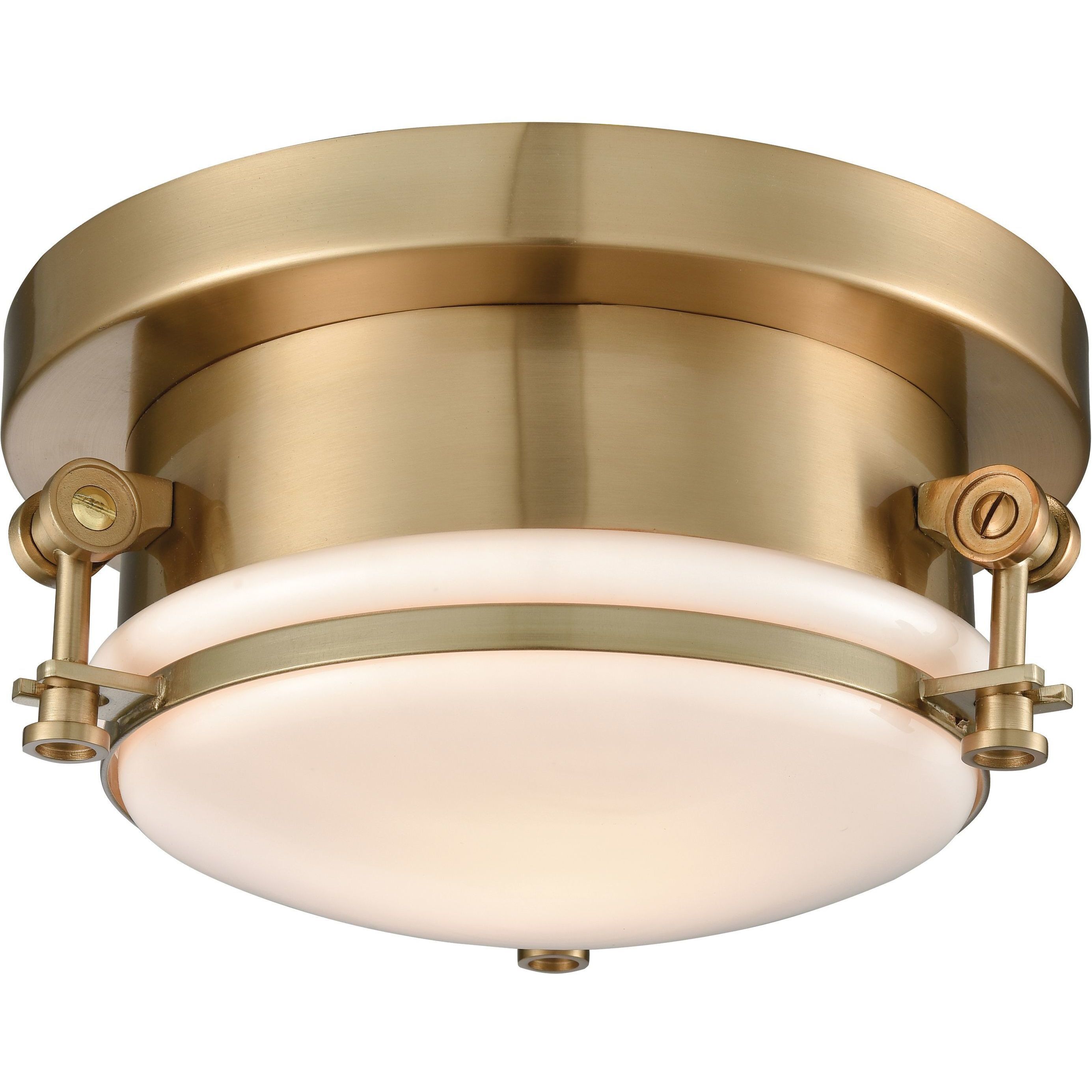 Riley 1 Light 10 inch Satin Brass Flush Mount Ceiling Light