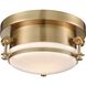 Riley 1 Light 10 inch Satin Brass Flush Mount Ceiling Light