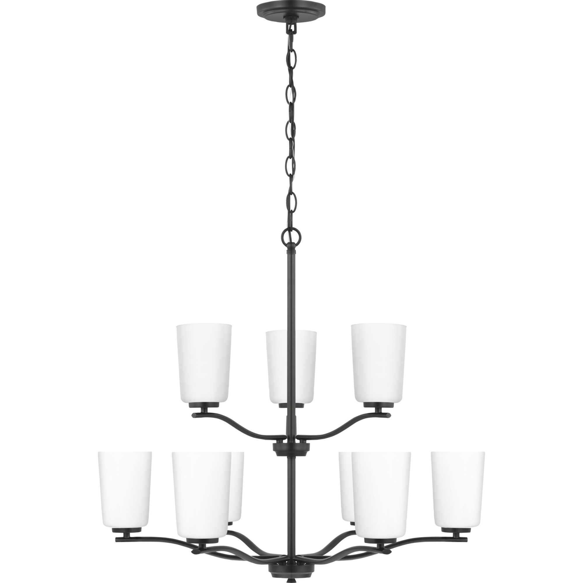 Adley 9 Light 28 inch Matte Black Chandelier Ceiling Light