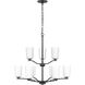 Adley 9 Light 28 inch Matte Black Chandelier Ceiling Light