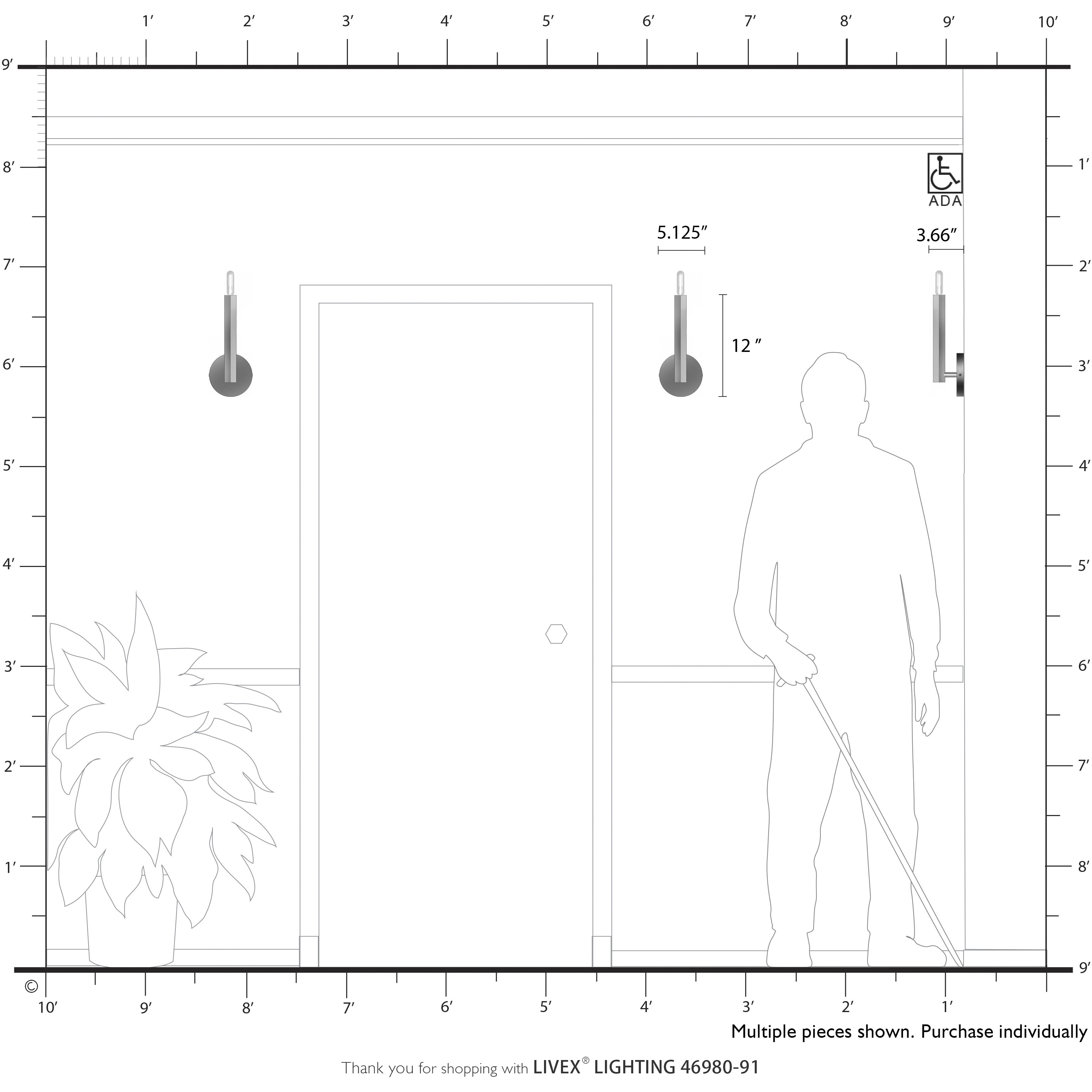 Monaco 1 Light 5.13 inch Brushed Nickel ADA Wall Sconce Wall Light