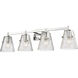 Analia 4 Light 36 inch Chrome Vanity Wall Light