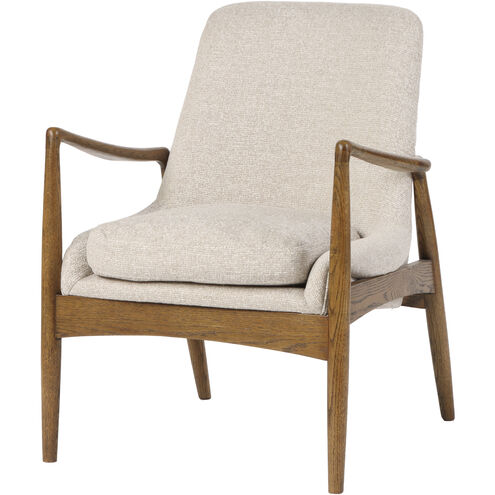 Eamon Cream and Brown Accent Chair