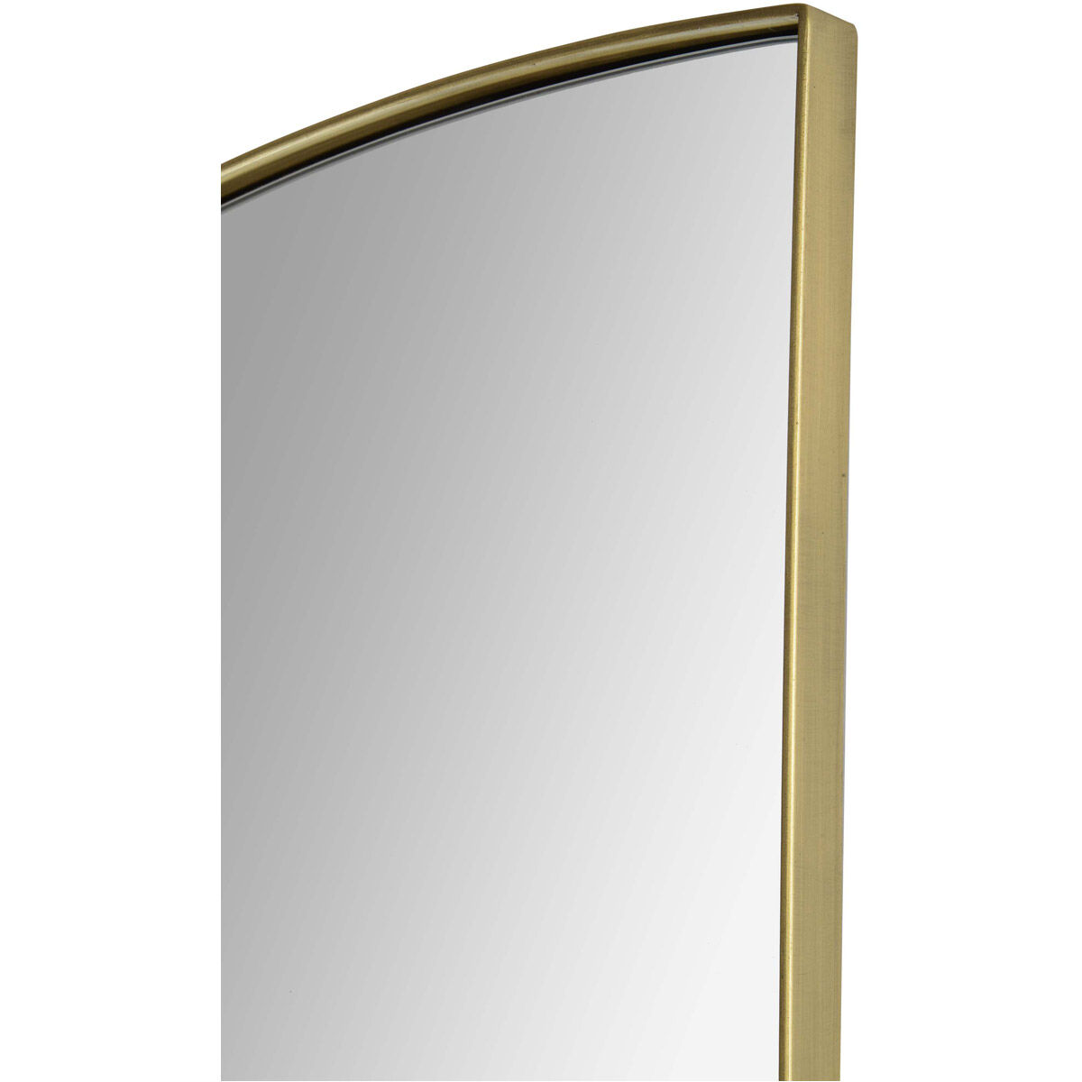 Halfmoon 40 X 20.5 inch Satin Brass Wall Mirror, Medium Semicircle