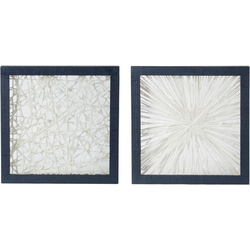 Anita Ivory and Indigo Wall Décor, Set of 2