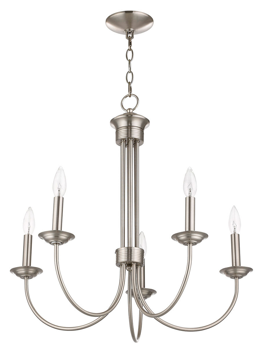 Estate 5 Light 25 inch Brushed Nickel Chandelier Ceiling Light